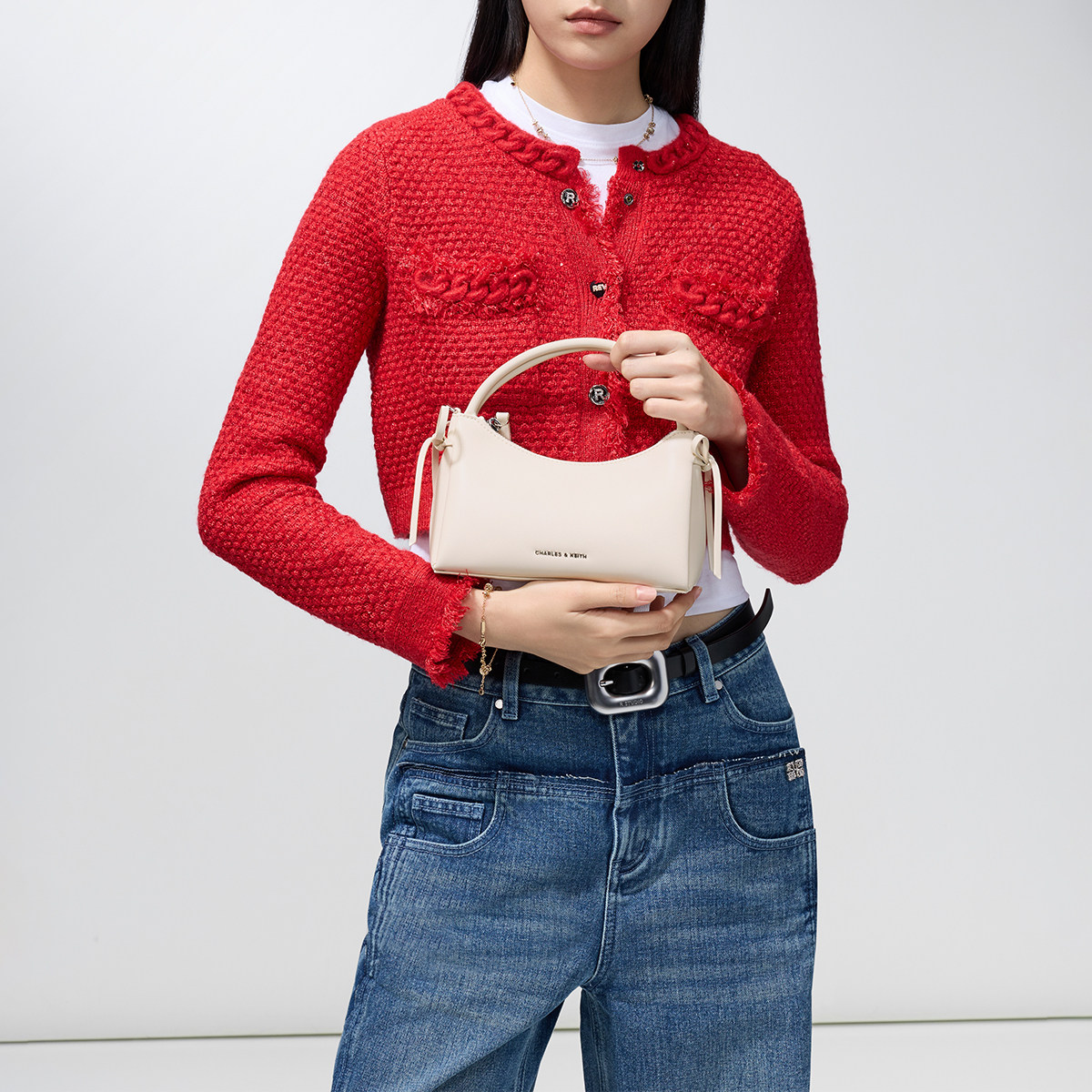 CHARLES&KEITH26春新品CK2-30160255蝴蝶结多巴胺手提斜挎小方包,淘宝优惠券,粉丝福利购,淘宝优惠卷