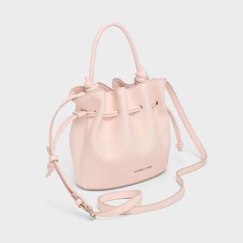 CHARLES&KEITH26春夏女包CK2-10271696抽绳简约手提斜挎水桶包 - 图1