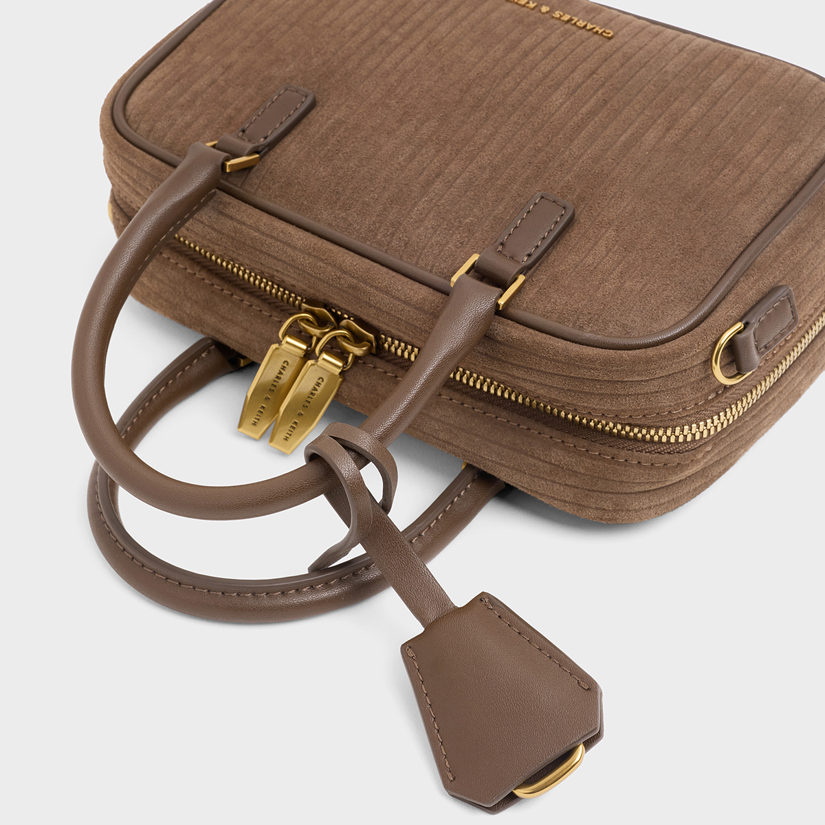 [圣诞穿搭]CHARLES&KEITH25冬CK2-30151589-1复古绒面波士顿包女 - 图2