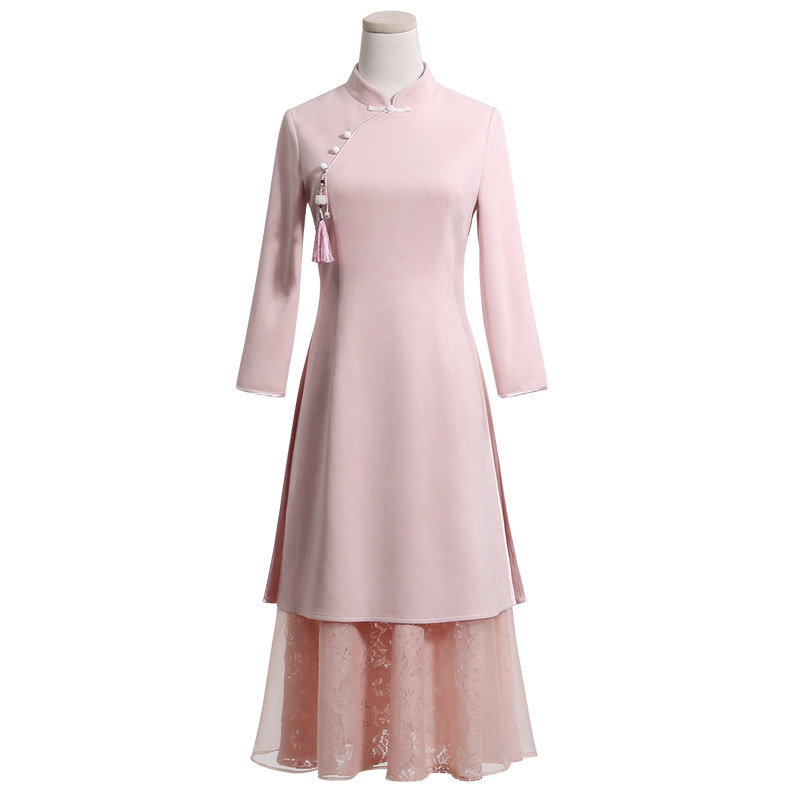 中国风2020年秋装新款中式女连衣裙 jossepon旗袍