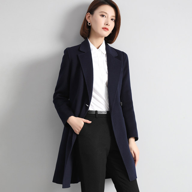 Pure wool double-sided wool coat autumn and winter wool coat