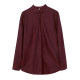 Burgund Furry Shirt für Frauen Langarm der Chic Frühling und Herbst Neues modisches Temperament Design Top Professional Shirt