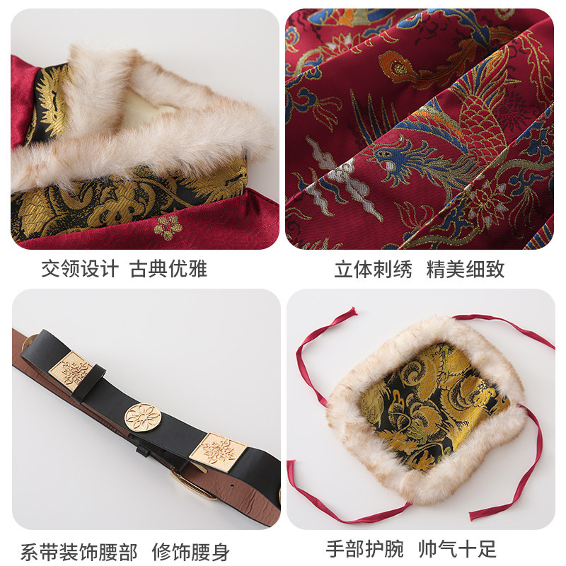 南央高端汉服男童飞鱼服秋冬季加绒明制儿童拜年服喜庆宝宝过年服,淘宝优惠券,粉丝福利购,淘宝优惠卷