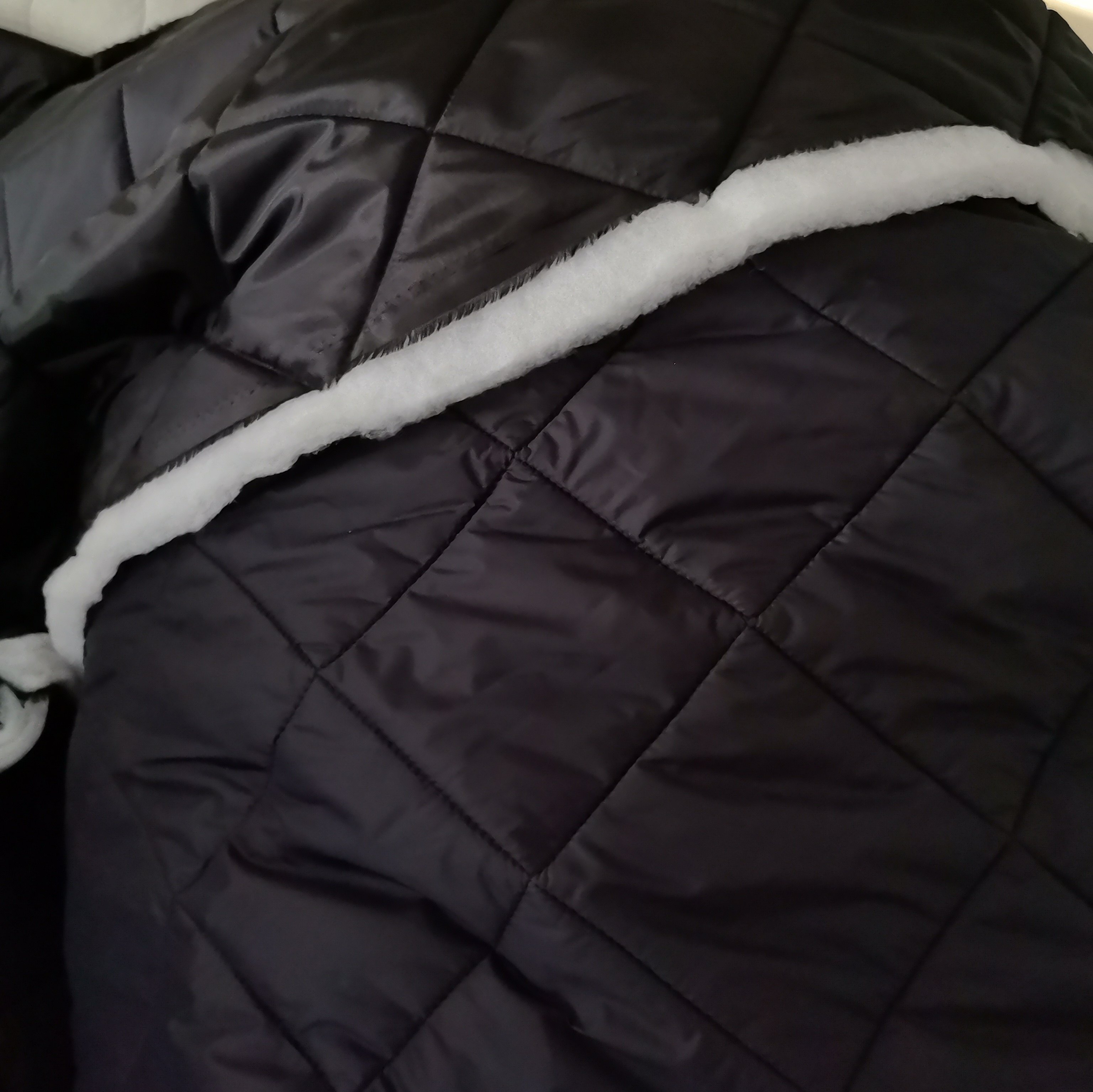 三合一双面绗棉黑色大方格夹棉布料棉袄马甲棉裤裙子布料,淘宝优惠券,粉丝福利购,淘宝优惠卷