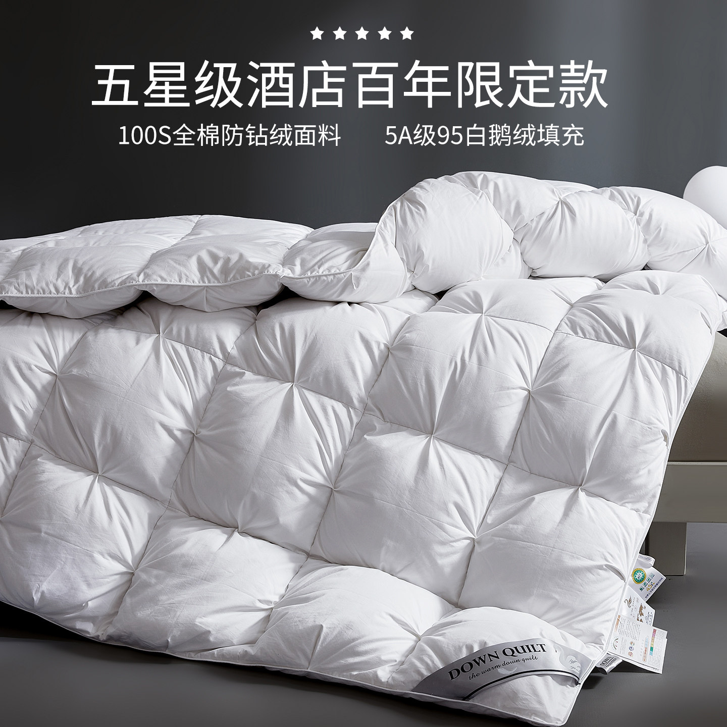 五星级酒店京希尔顿95白鹅绒冬被抗菌春秋羽绒被子被芯家用厚保暖,淘宝优惠券,粉丝福利购,淘宝优惠卷