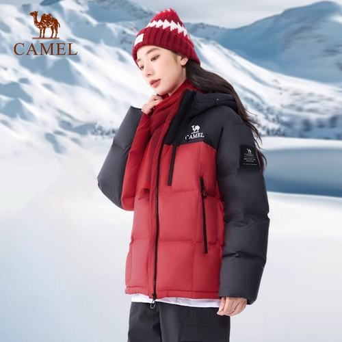 迪丽热巴同款骆驼运动羽绒服男女款冬季加厚新款保暖面包羽绒外套 - 图2
