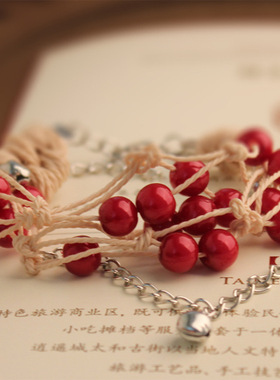 红豆波西米亚风多层手脚链包邮