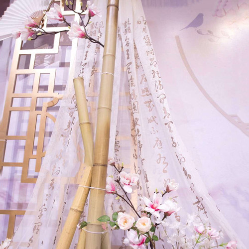 金色亮片纱波浪纱烫金网纱婚纱礼服装设计面料婚礼装饰背景布艺 - 图2