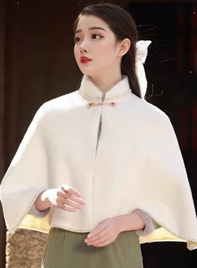 新中式披肩保暖服旗袍国风