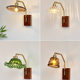 New Chinese Style Retro Brass Glass Aisle Bedroom Wall Lamp