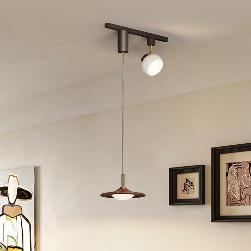 励昌中古风飞碟型餐厅吊灯设计师高级感餐桌复古可移位滑轨餐厅灯 - 图3