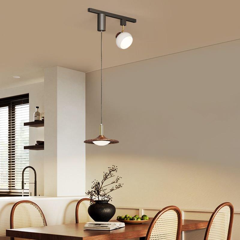 励昌中古风飞碟型餐厅吊灯设计师高级感餐桌复古可移位滑轨餐厅灯 - 图2