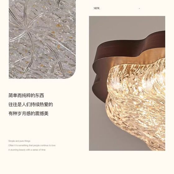 LED resin Chinese style wood art bedroom ceiling lamp American style