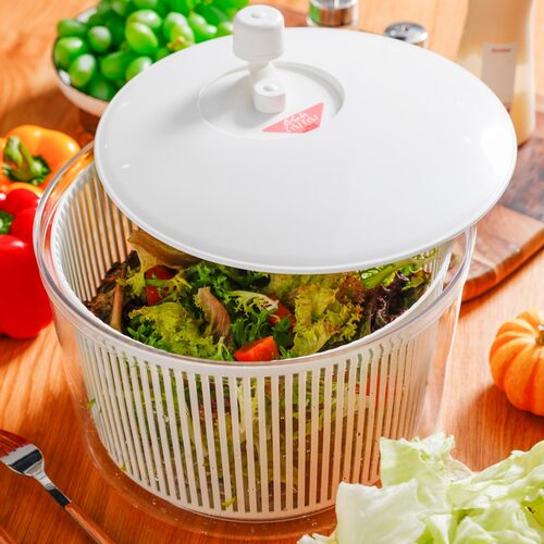 日本进口蔬菜脱水器厨房沙拉甩菜器脱水机洗菜沥水篮甩干沥水菜篮 - 图1