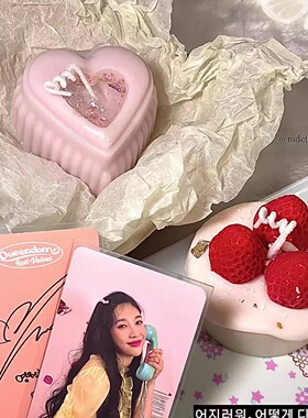 爱心香薰蜡烛摆件无烟女生礼物
