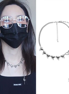 于文文同款爱心熔浆项链锁骨链子