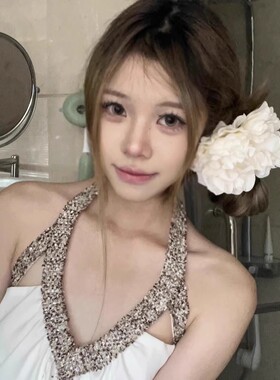 拉丁舞发饰黑色花朵发夹汉服头花