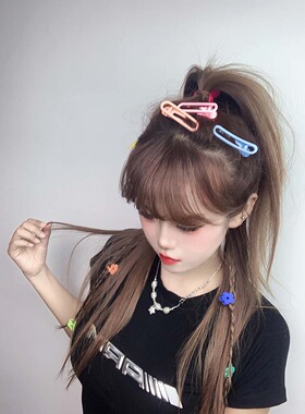 y2k甜酷辣妹彩色小花发夹鸭嘴夹
