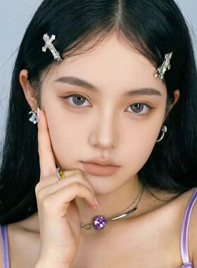 酷辣少女发饰银色蛇形发夹刘海夹