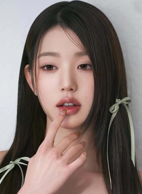 张元英同款绿色丝带蝴蝶结发夹女
