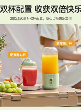 乐扣乐扣榨汁机榨汁杯小型便携式家用电动多功能果汁杯水果机双杯