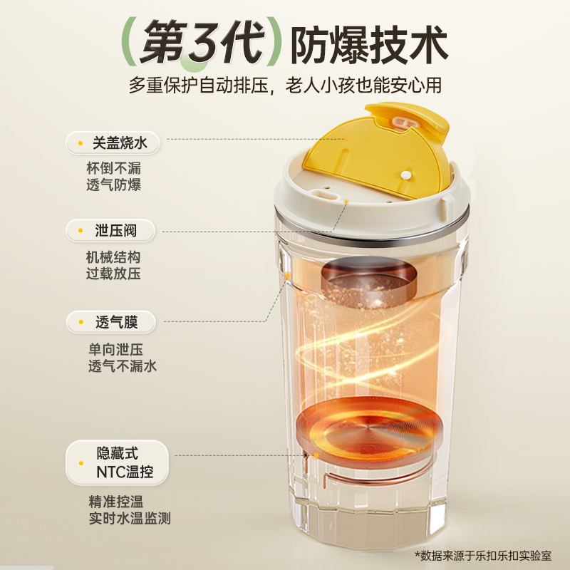 韩国乐扣电热水杯小型杯电热杯保温便携式旅行316L烧水壶加热水杯