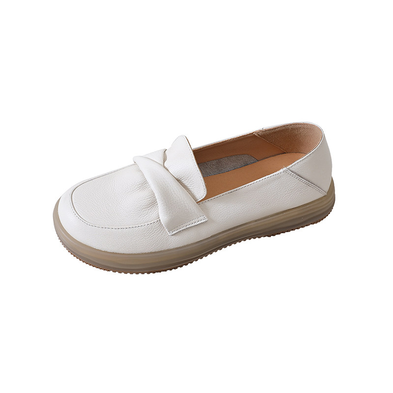 真皮乐福鞋女头层牛皮一脚蹬懒人单鞋2025新款运动休闲平底小白鞋,淘宝优惠券,粉丝福利购,淘宝优惠卷