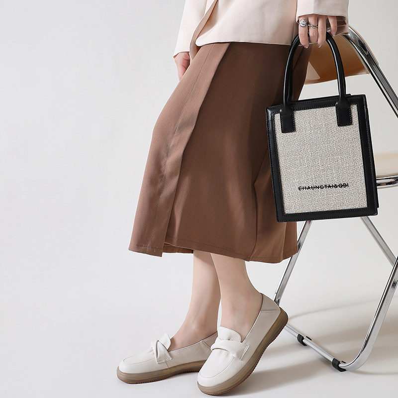 真皮乐福鞋女头层牛皮一脚蹬懒人单鞋2025新款运动休闲平底小白鞋,淘宝优惠券,粉丝福利购,淘宝优惠卷