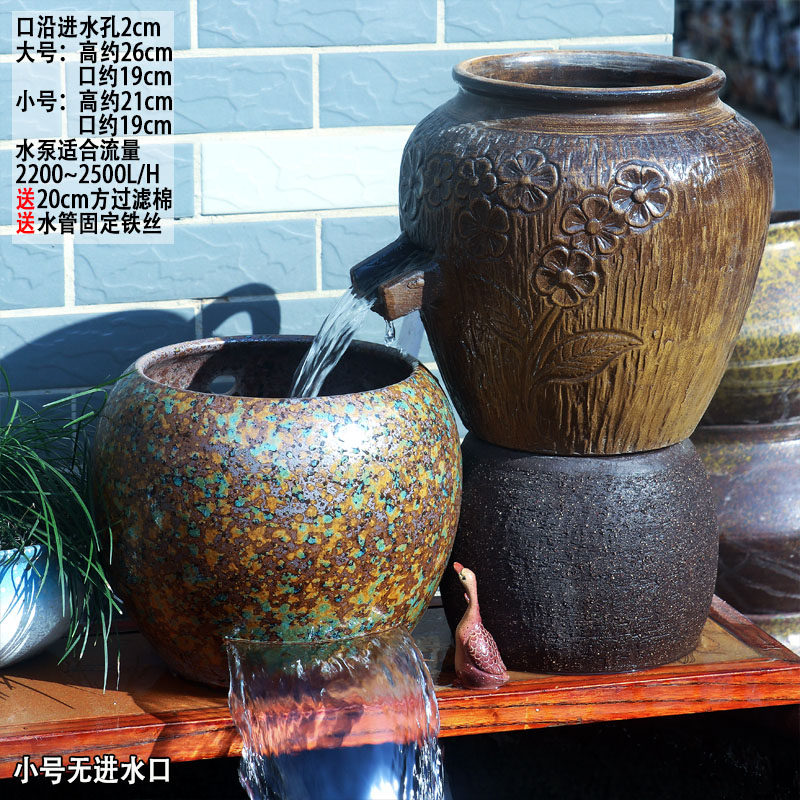 复古切割流水缸瀑布陶瓷复古循环流水罐大号增氧循环过滤叠水瀑布,淘宝优惠券,粉丝福利购,淘宝优惠卷