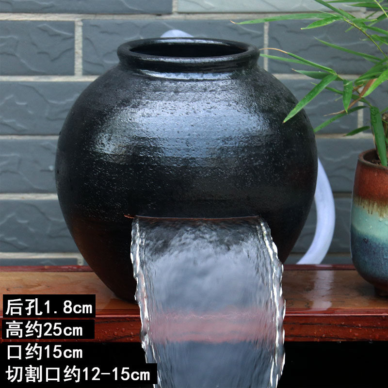流水摆件瀑布生态养鱼循环复古陶瓷花园造景庭院景观过滤冲氧陶罐,淘宝优惠券,粉丝福利购,淘宝优惠卷