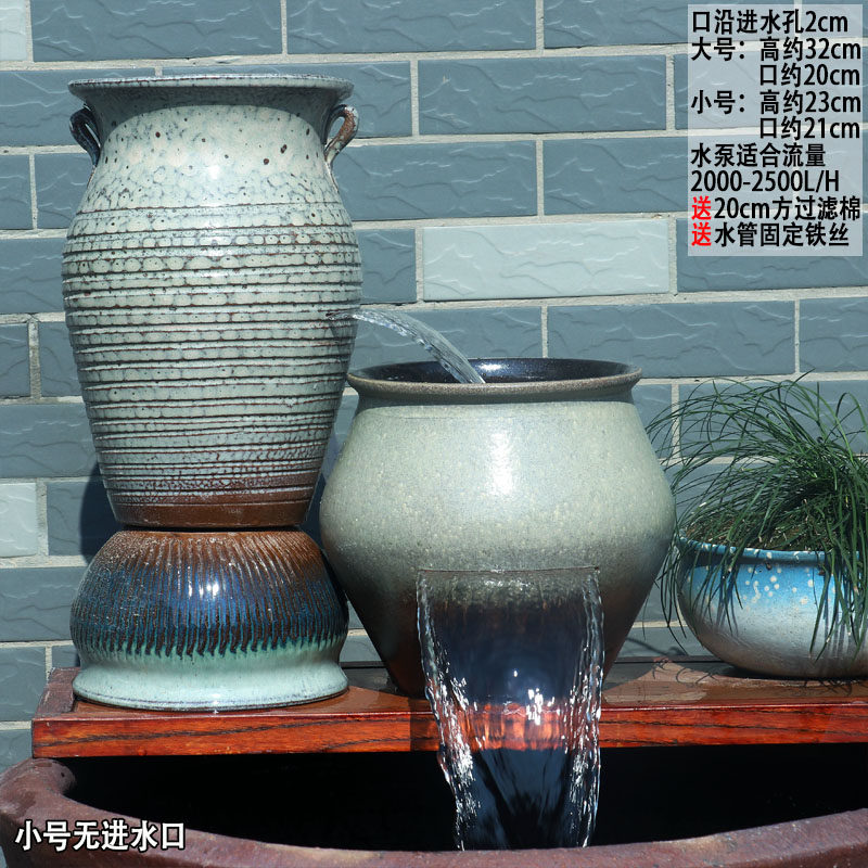 创意瀑布罐切割陶瓷过滤流水增氧造景循环养鱼流水缸鱼池流水罐大,淘宝优惠券,粉丝福利购,淘宝优惠卷