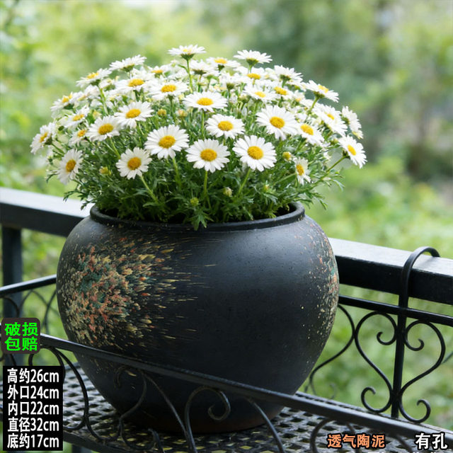 Breathable Yixing purple sand clay flower pot large