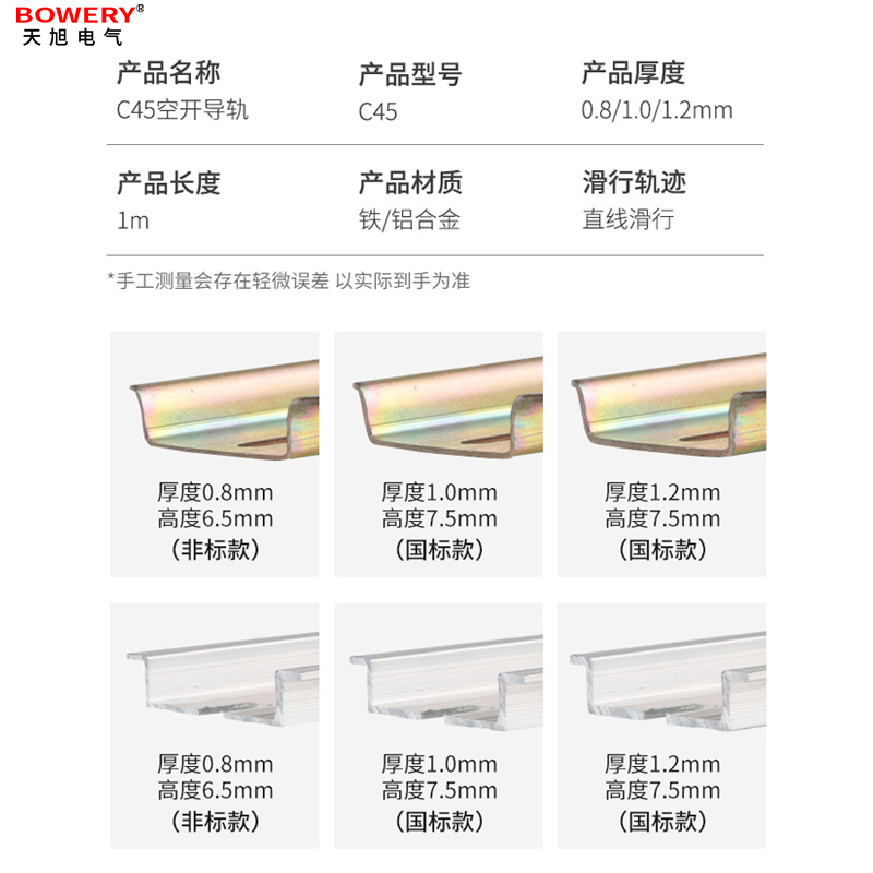 国标C45空开接线端子铁导轨配电箱铝导轨DZ47断路器卡轨宽35mm1米-图3
