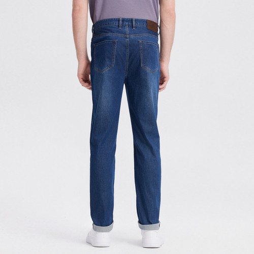 MENHARDUM/蔓哈顿男装经典合体牛仔裤时尚简约时尚水洗牛仔长裤 - 图0