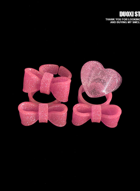 女塑料日韩甜美可爱少女风戒指