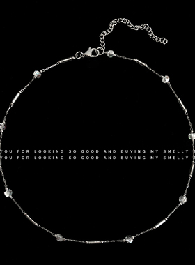 合金女设计感透明串珠项链