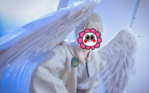 cosplay白色绒布羽毛天使翅膀开业车展成人模特走秀道具卡通游戏 - 图1
