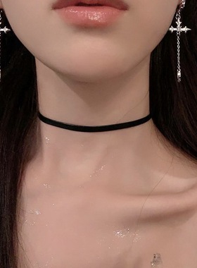 简约韩国绒不掉色黑色项圈