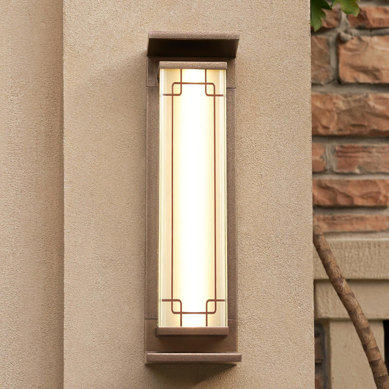 壁灯户外太阳能墙壁挂灯室外防水入户灯新中式庭院灯复古窗花门灯 - 图1