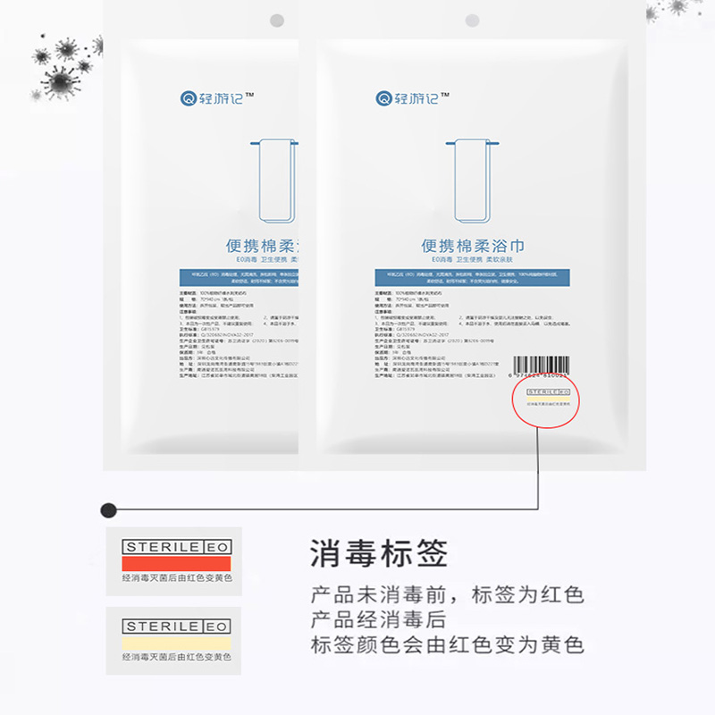 轻游记旅行出差一次性干浴巾便携纯棉毛巾灭菌消毒酒店露营美容巾-图0