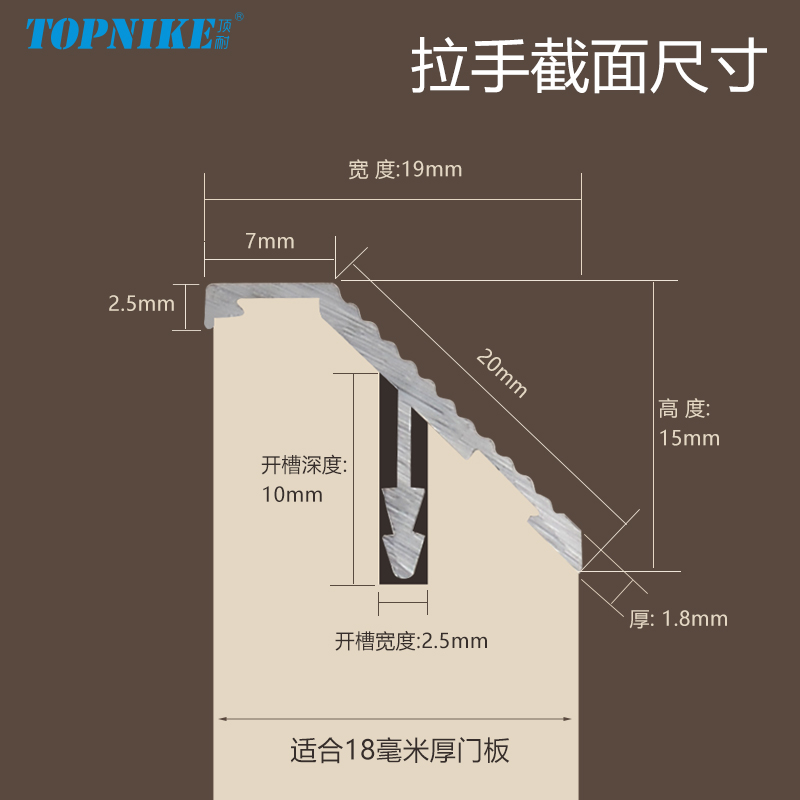 顶耐免拉手型材橱柜门抽屉铝封边嵌入式厨柜暗蔵门板内嵌斜面隐形 - 图2