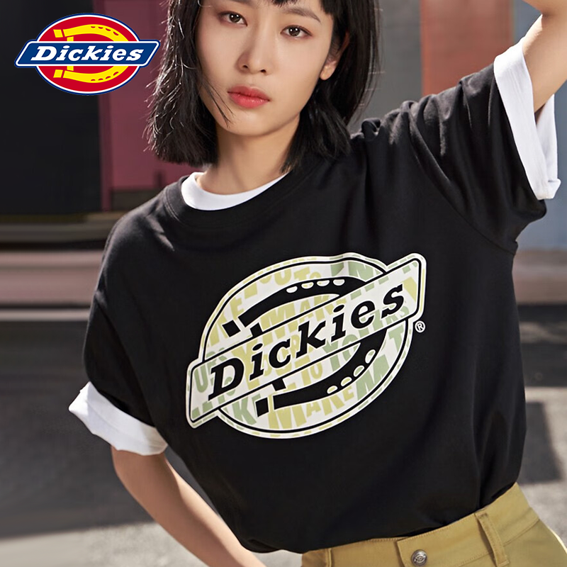 Dickies短袖男24春夏新款大logo印花圆领T恤女纯棉上衣休闲百搭-图3