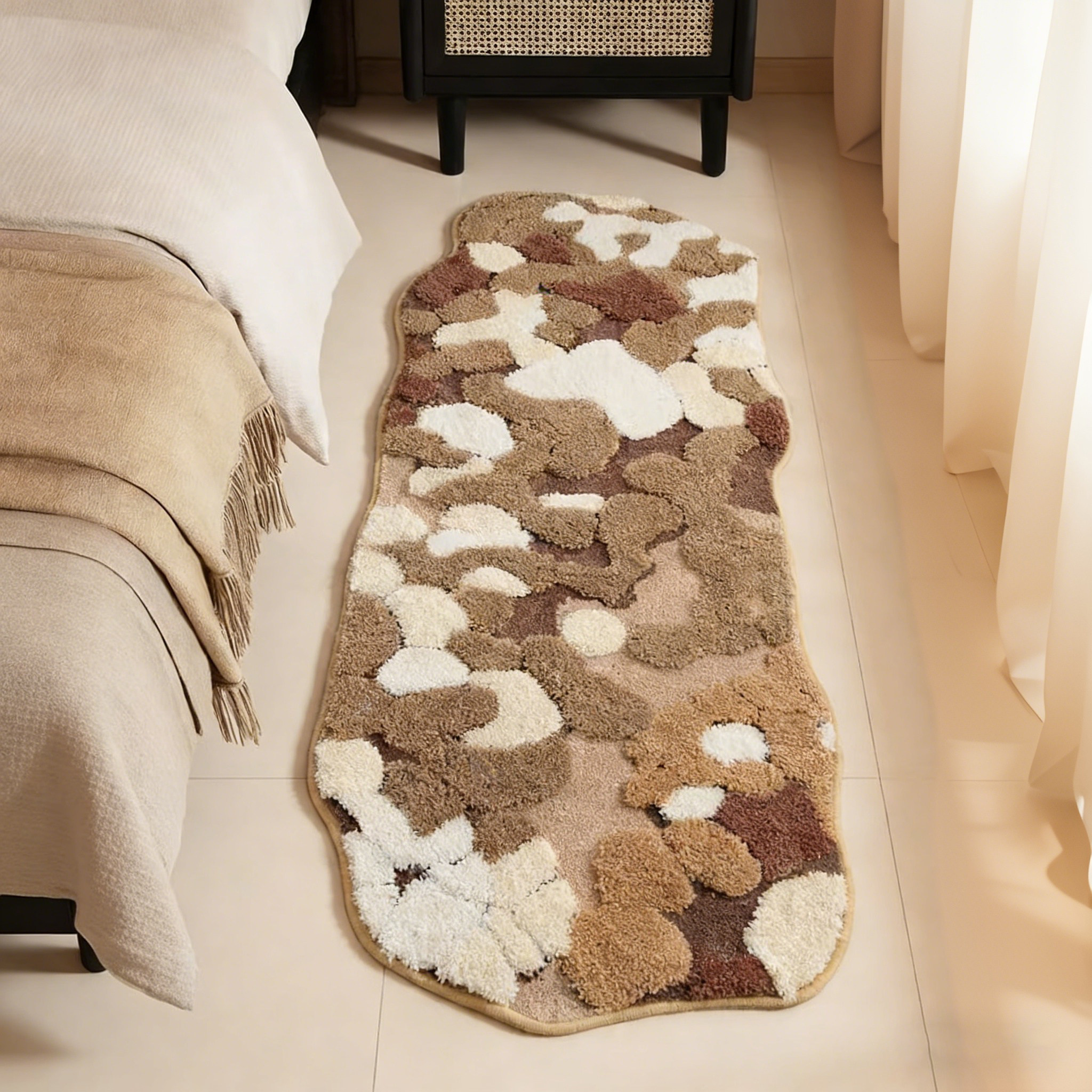 苔藓地毯卧室床边毯高级色主卧房间长条地垫可机洗儿童房毛绒脚垫,淘宝优惠券,粉丝福利购,淘宝优惠卷