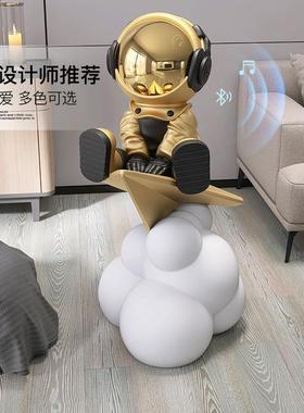 迎宾乔迁大型宇航员落地摆件家居饰品客厅电视柜太空人灯雕塑店铺