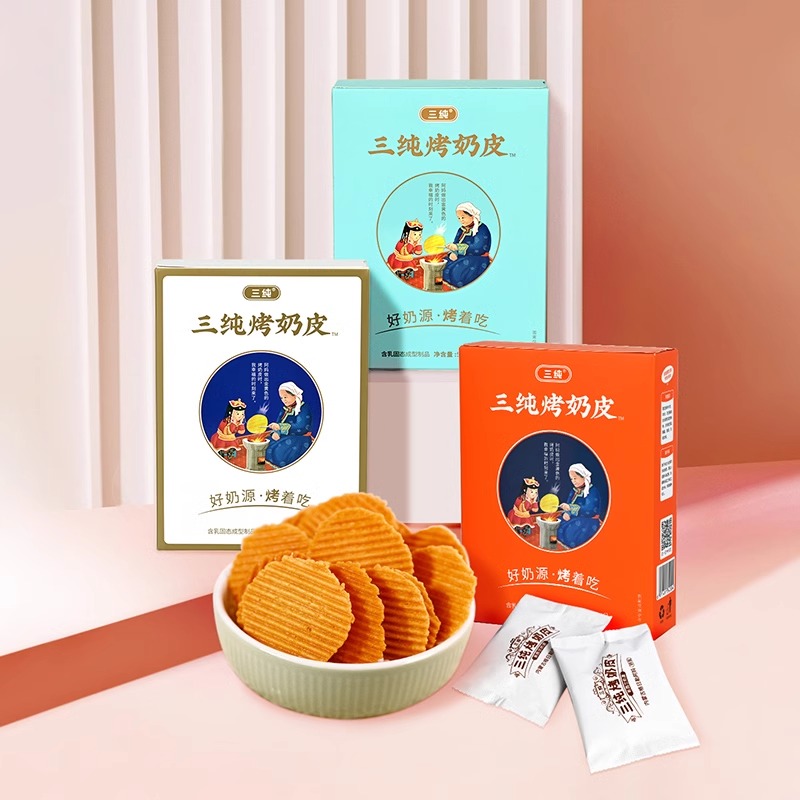 三纯烤奶皮儿童奶制品奶皮子健康办公室零食奶片内蒙古特产奶皮子 - 图2