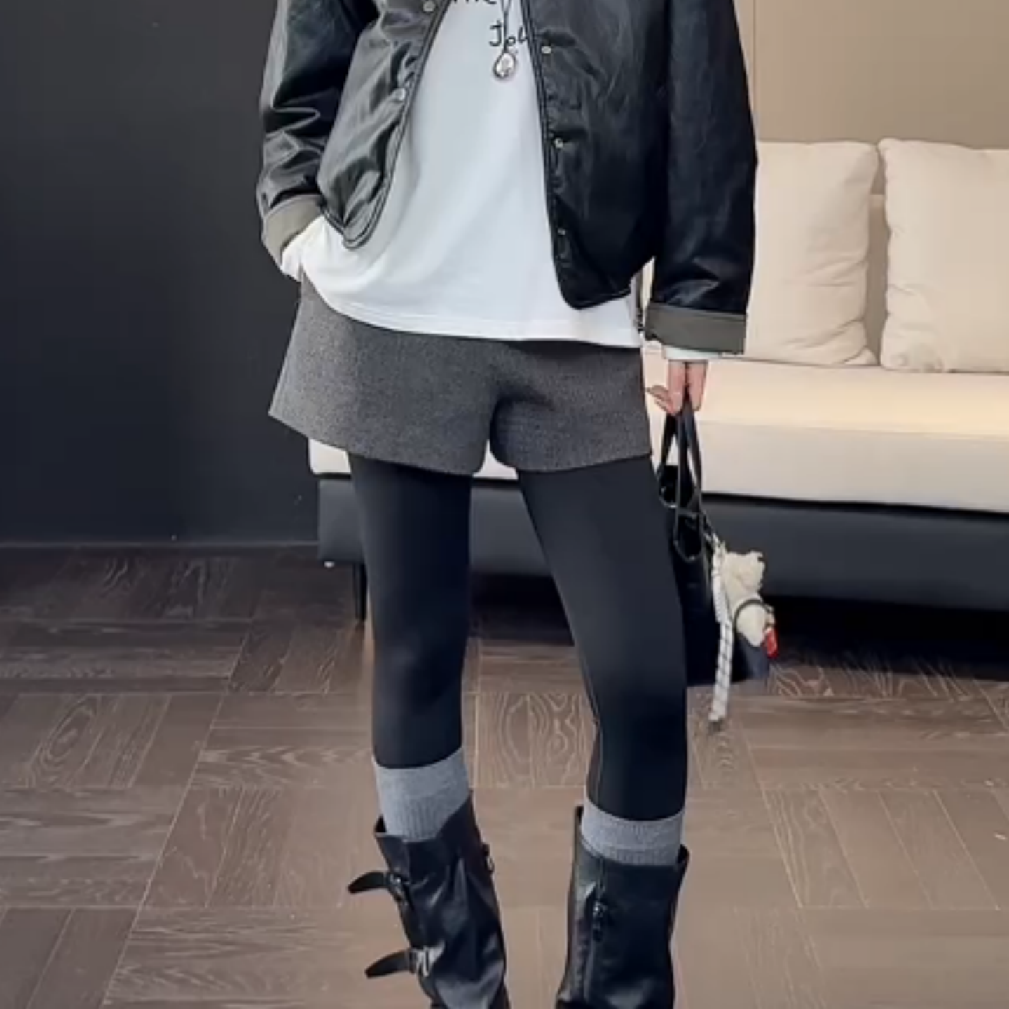 秋冬季新款灰色毛呢裤A字时尚百搭辣妹大码宽松显瘦显高短裤子女,淘宝优惠券,粉丝福利购,淘宝优惠卷