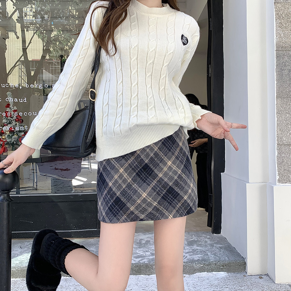 百搭半身女秋季高腰显瘦毛呢长裙红人上新裙子毛呢半身裙,淘宝优惠券,粉丝福利购,淘宝优惠卷