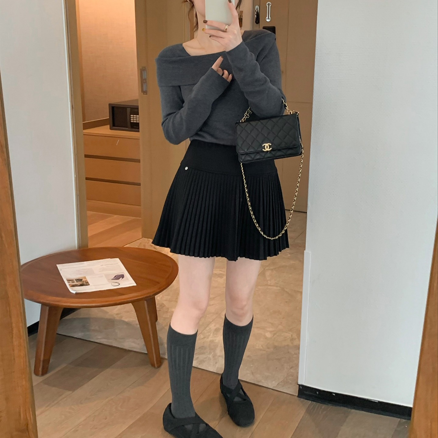 加厚毛呢压褶半身裙女秋冬大码小个子高腰遮胯A字防走光百褶短裙,淘宝优惠券,粉丝福利购,淘宝优惠卷