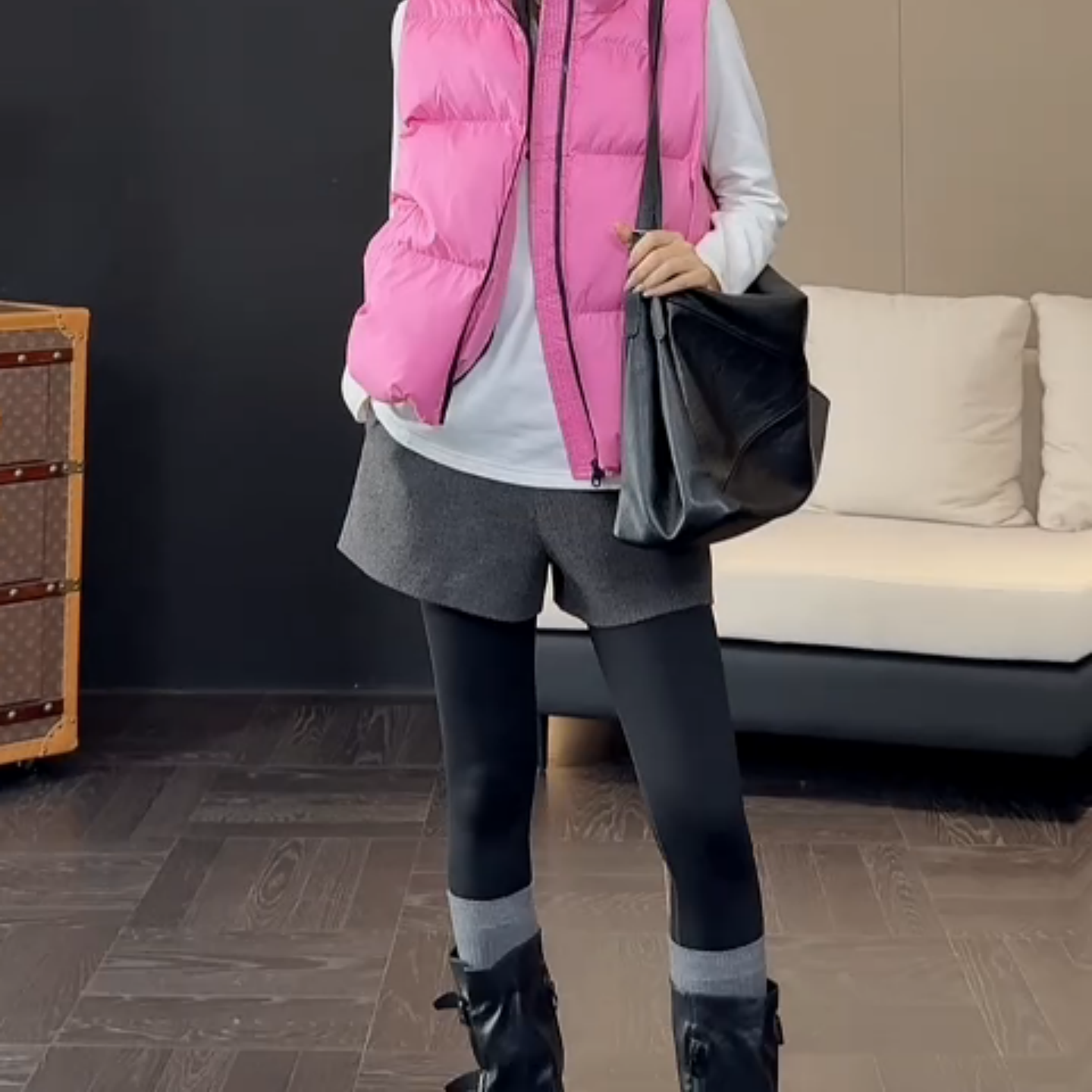 秋冬季新款灰色毛呢裤A字时尚百搭辣妹大码宽松显瘦显高短裤子女,淘宝优惠券,粉丝福利购,淘宝优惠卷