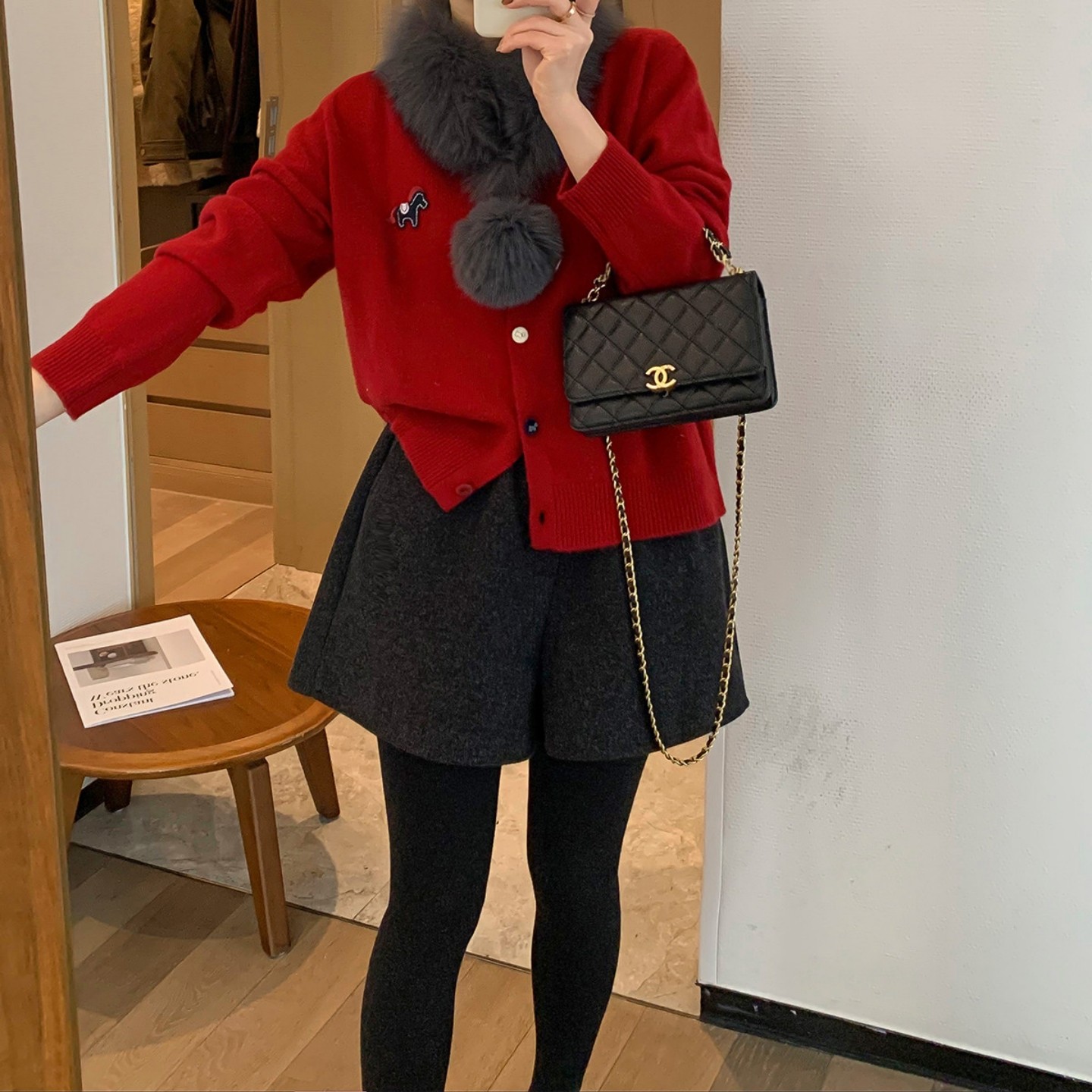 黑灰色松紧腰a字毛呢短裤女大码胖妹妹2025冬季休闲高腰显瘦短裤,淘宝优惠券,粉丝福利购,淘宝优惠卷